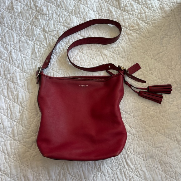 Coach Handbags - Coach Cherry Red Leather Shoulder Bag